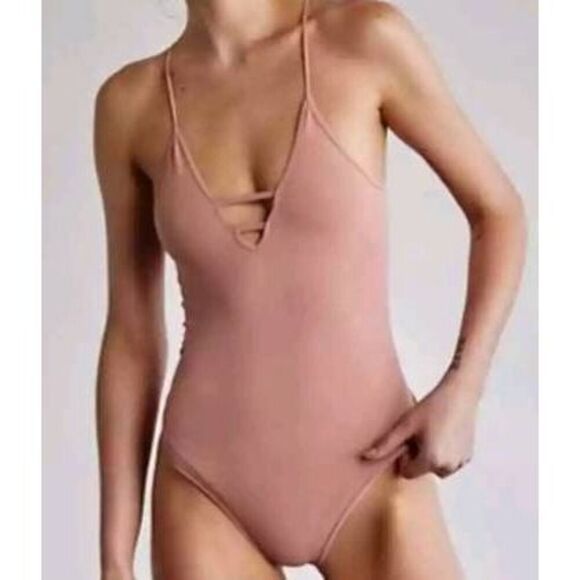 FREE PEOPLE MOVEMENT DANCE ALL DAY BODY SUIT TAN NWOT XS/S - Picture 1 of 5